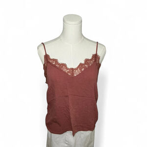 Y2K Rose Lace Trim Cami Top
